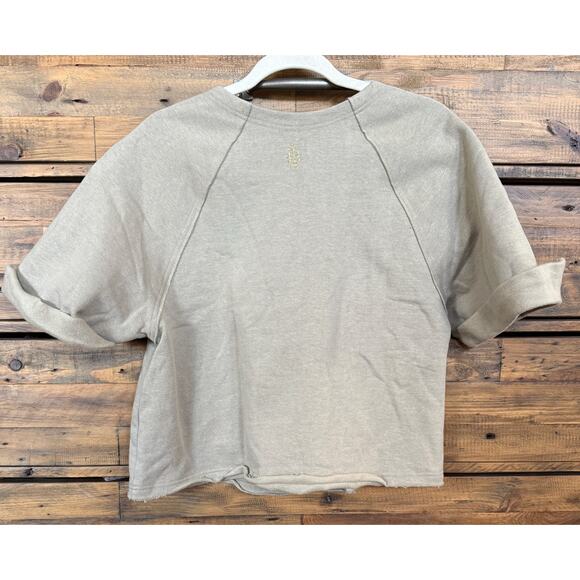 FREE PEOPLE MOVEMENT Women's Crop Sweatshirt Sage Green Sz S - Picture 2 of 7